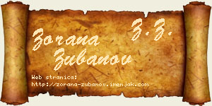 Zorana Zubanov vizit kartica